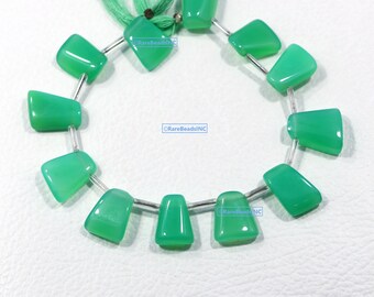 12-pieces strand-Chrysoprase beads-gemstone beads-size 12X14-14X16 MM-smooth fancy shape -drilled beads-Chrysoprase necklace making  beads