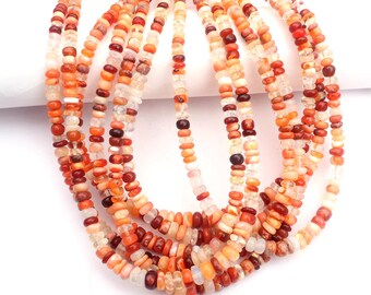 Mexican Fire Opal Rondelle Beads: 16 Inch Strand, 3-5 MM