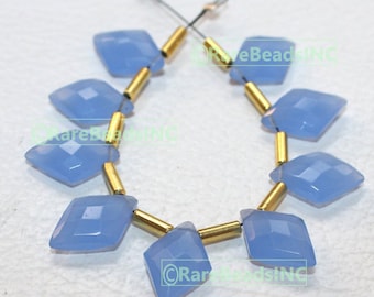 Blue Chalcedony Beads, Fancy Gemstone, 10X14 mm, 10 Pieces