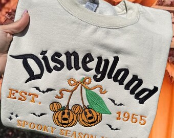 Disneyland Halloween Embroidered Sweatshirt | Disneyland Embroidered Sweater | Disney Mickey Halloween shirt | Disney Embroidered shirt.