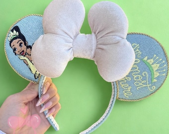 Inspired Tiana super sparkly embroidered Mouse ears