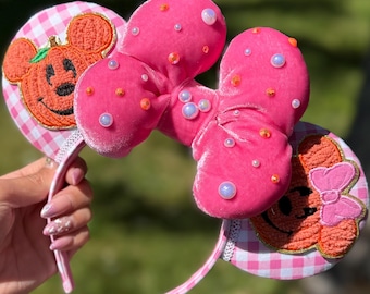 Mickey and Minnie pumpkin pink ears!