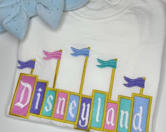 Disneyland embroidered sweatshirt| Disney embroidered t-shirt
