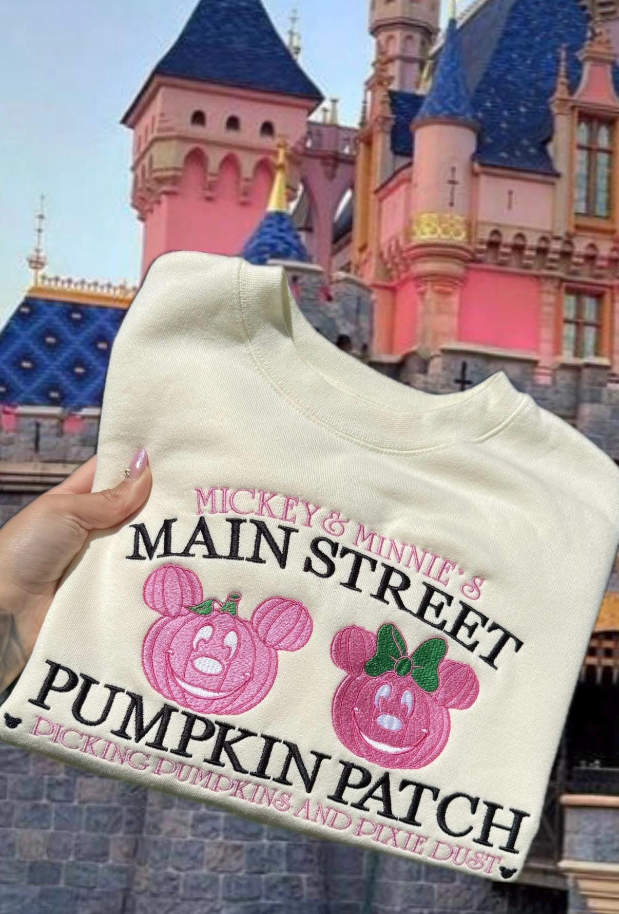 Disneyland Halloween Embroidered Sweatshirt | Disneyland Embroidered Sweater | Disney Mickey Halloween shirt | Disney Embroidered shirt.