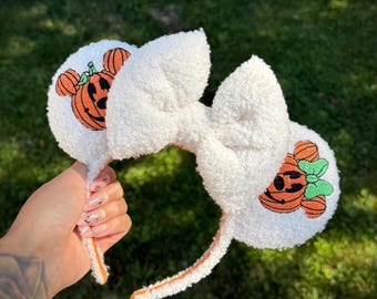 Sherpa Mickey Embroidered pumpkin Ears.