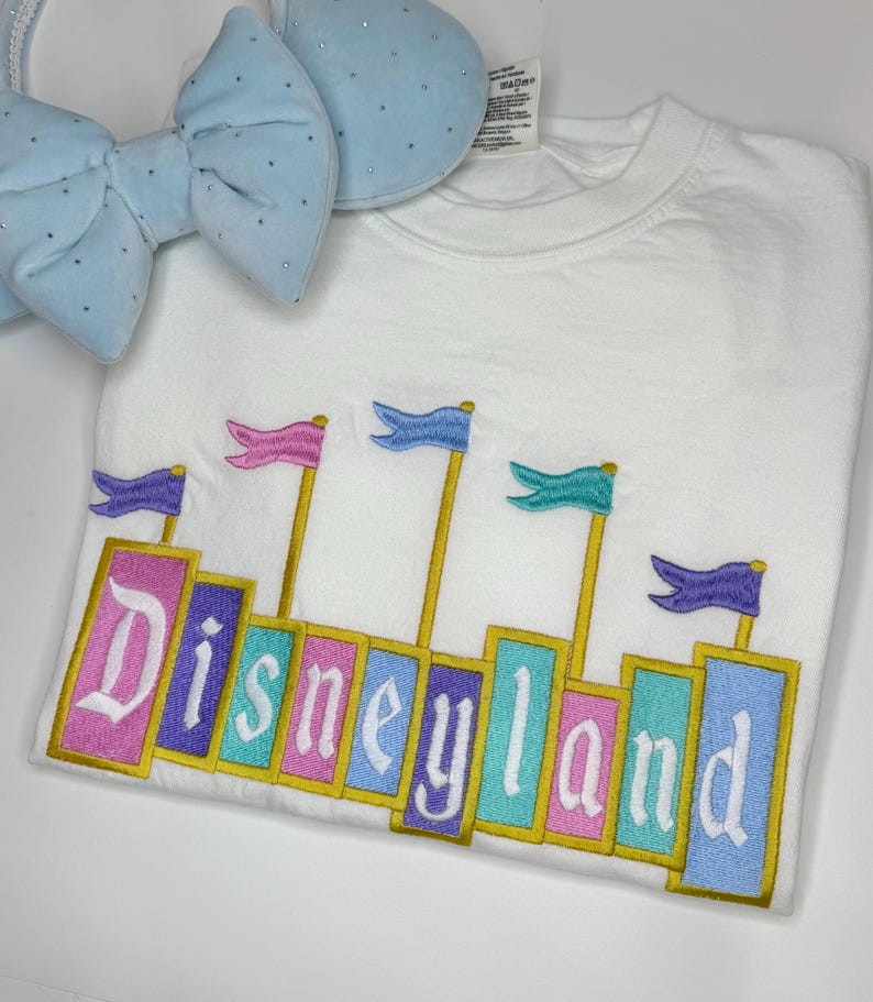 Disneyland embroidered sweatshirt| Disney embroidered t-shirt image 1