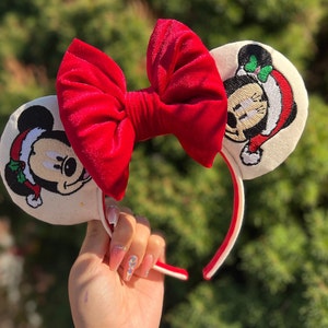 Christmas embroidered mouse Ears.