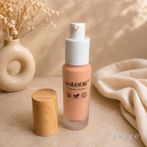 Naturlig, vegansk, miljövänlig flytande foundation - 3 BEIGE