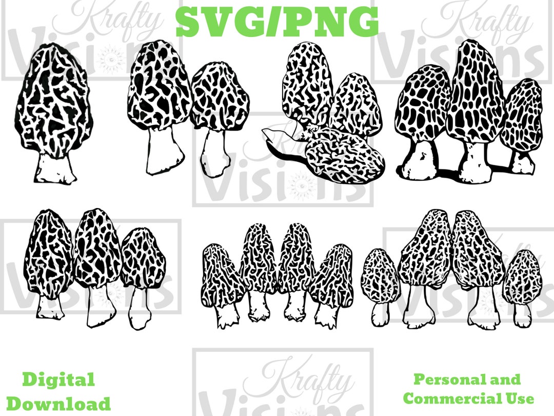 Morel SVG Bundle Mushroom SVG Bundle - Etsy