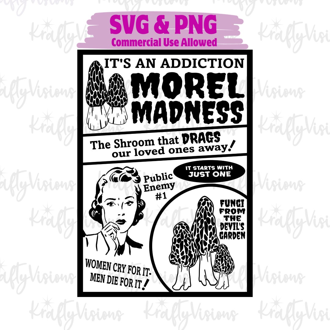 Morrell Svg Morel SVG, Morel PNG, Morel Mushroom, Mushroom Hunter, Fungi, Mushroom ...