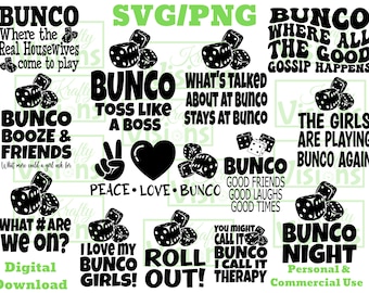 Bunco Night SVG Bundle, Bunco PNG, Bunco Girls, Bunco Group, Bunco Player, Bunco Designs, Würfelspiel, Bunco Spiel, Bunco PNG Bundle