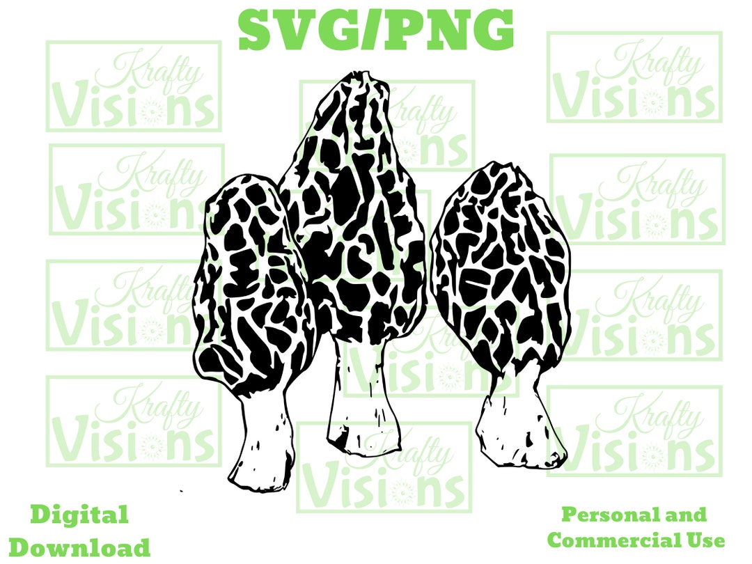 Morel Mushroom SVG/PNG 3 Morels - Etsy
