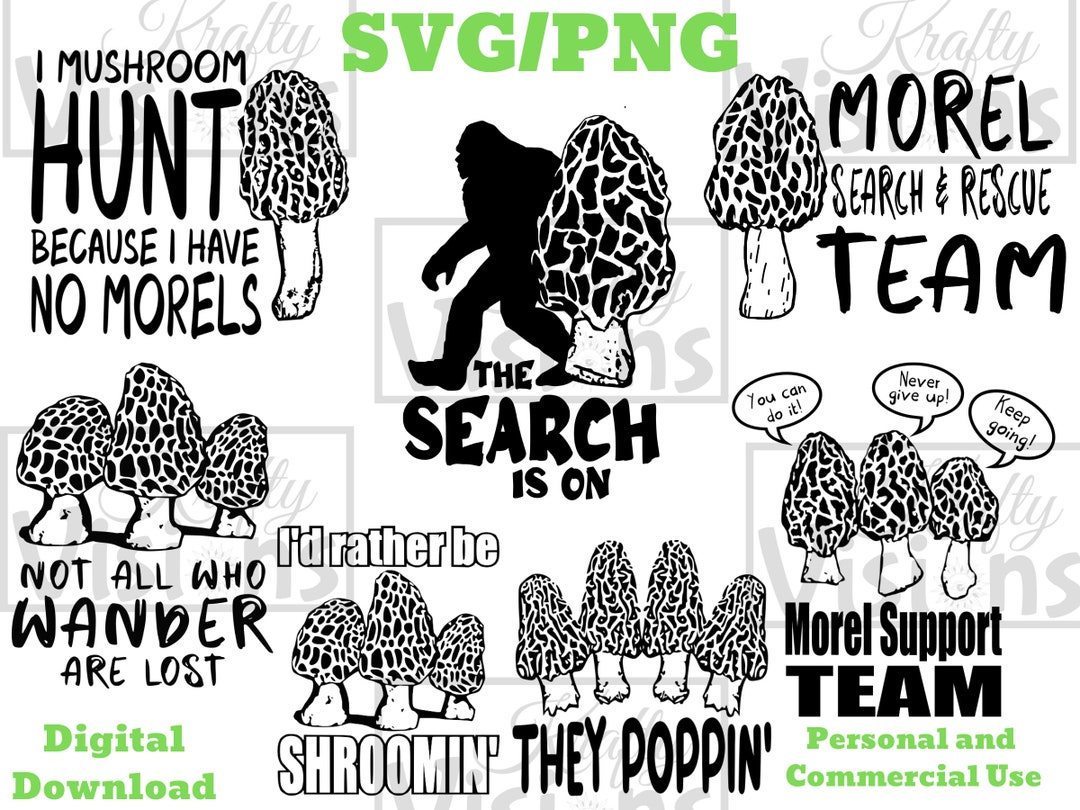 Morel Mushroom SVG/PNG Bundle - Etsy