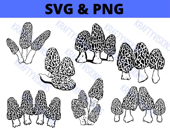 Morel SVG Bundle Mushroom SVG Bundle | Etsy