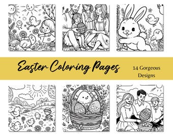 14 Fun, Festive Easter Coloring Pages for Kids | Printable Activity Pack | Bunny, Eggs, Chicks & More!