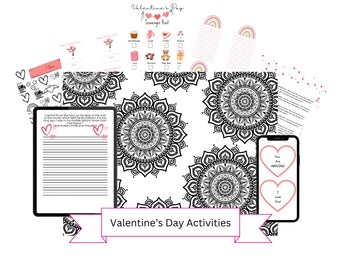 Valentine's Day Digital Printables: Coloring Pages, Bookmarks, Scavenger Hunts & More!