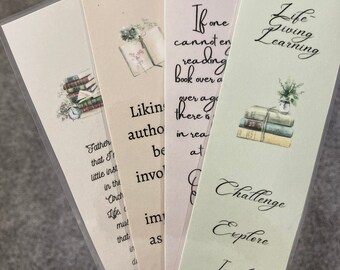 Printable Quotes Bookmarks, Floral, Book Lover Gift, Stocking Stuffer