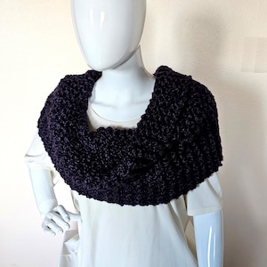Outlander Inspired Chunky Knit Cowl: Gothic Grape Infinity Scarf