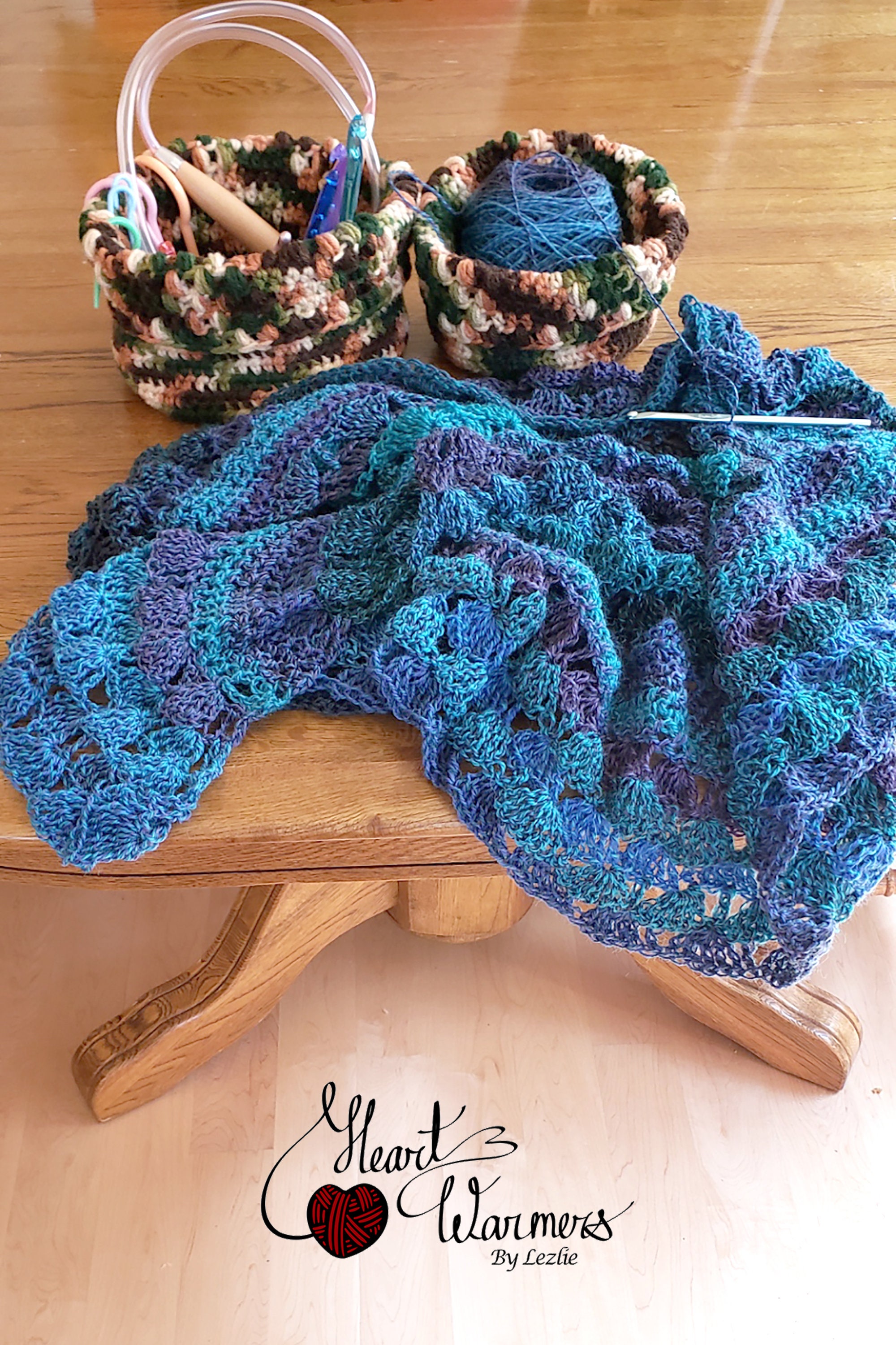 Crochet basket. Multipurpose baskets. Set of 2 Foldable storage. Remotes organizer. Storage decoration. Handmade storage basket. Yarn basket - Thumbnail 3