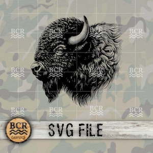 Bison SVG, Buffalo SVG, Bison Digital Download, Buffalo Digital Download, Buffalo Design, Buffalo Clipart, Bison Clipart, Wildlife SVG,