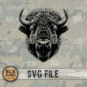 Bison SVG, Buffalo SVG, Bison Digital Download, Buffalo Digital Download, Buffalo Design, Buffalo Clipart, Bison Clipart, Wildlife SVG,
