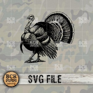 Wilder Truthahn SVG, Gobbler Truthahn SVG, Truthahn Jagd Digitaler Download, Wilder Truthahn Clipart, Truthahn Jagd Clipart, Jagd SVG