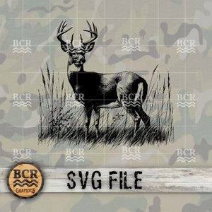 Cerf SVG, SVG Buck, cerf de Virginie SVG, tête de cerf Svg, Big Buck Svg, Svg de chasse au cerf, cerf de Virginie Buck Svg, fichier Svg de cerf, Svg de cerf