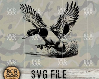 Mallard Duck SVG, Flying Duck SVG, Duck Digital Download, Duck Hunting, Hunting SVG, Waterfowl svg, Duck Season, Duck Hunting Design