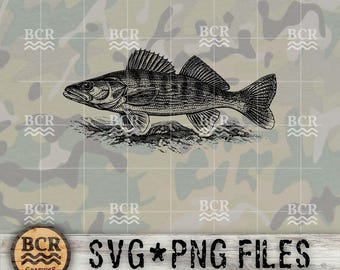 Walleye SVG, Walleye PNG, Walleye Fishing SVG, Design di pesca al walleye, Pesca Svg, File di stampa laser del walleye, Design di pesca