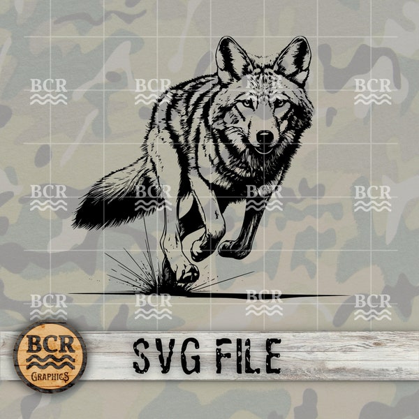 Coyote SVG, Running Coyote SVG, Coyote Hunting SVG, Coyote Digital Download, Coyote Clipart, Coyote Clip Art, Coyote Vector, Yote, Song Dog