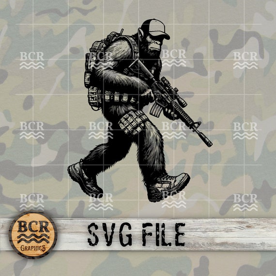 Tactical Bigfoot SVG, Sasquatch SVG, Bigfoot SVG, Bigfoot Download, Sasquatch Download, Bigfoot Clipart, Sasquatch Clipart, Squatch