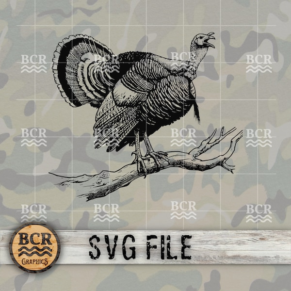 Wild Turkey SVG, Gobbler Turkey SVG, Turkey Hunting Digital Download, Wild Turkey Clipart, Turkey Hunting Clipart, Hunting SVG
