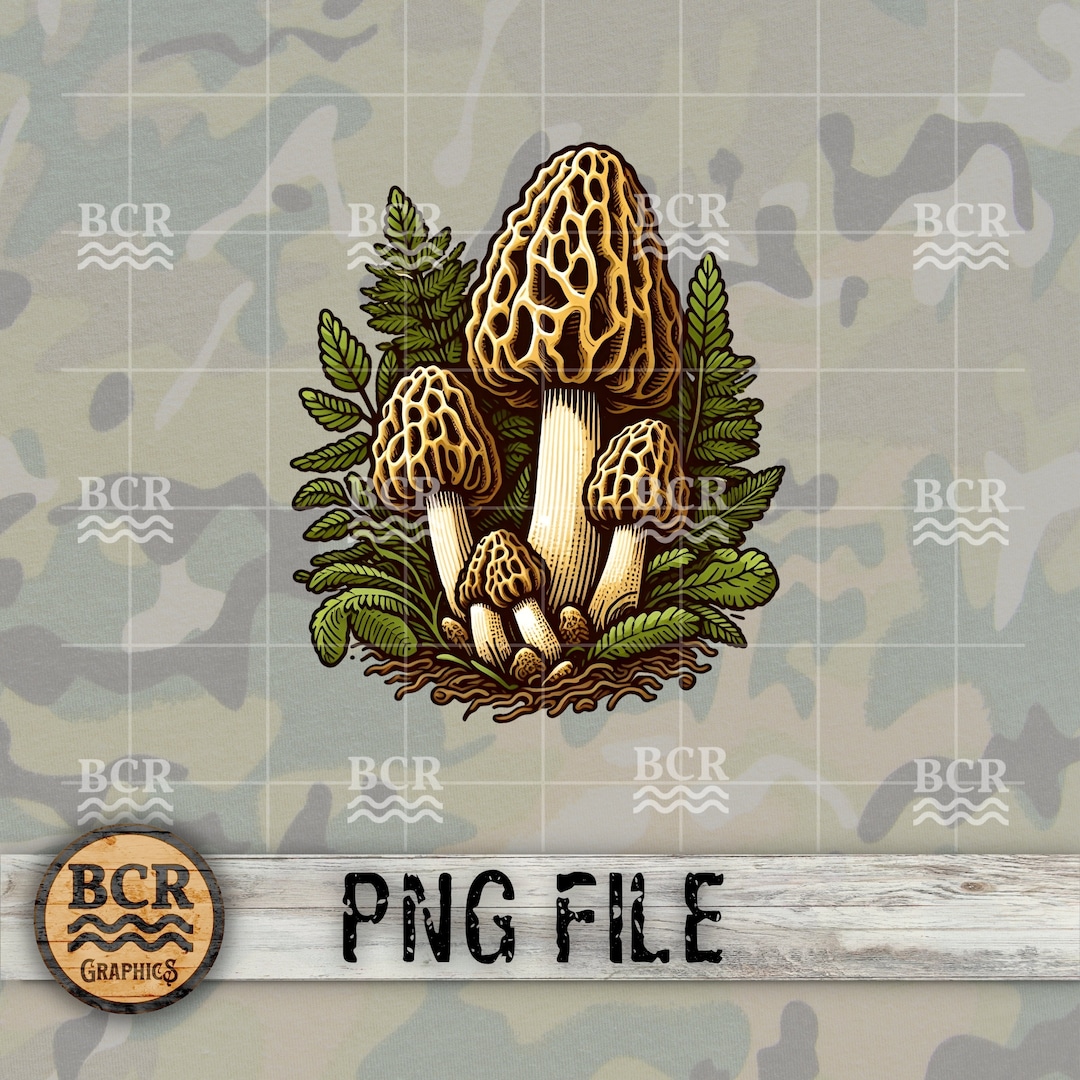Morel Mushroom PNG, Morel Mushroom Sublimation Design, Morel Hunting ...