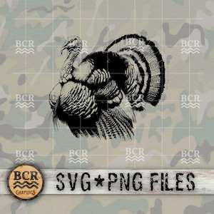 Wilder Truthahn SVG, Gobbler Truthahn SVG, Truthahn Jagd Digitaler Download, Wilder Truthahn Clipart, Truthahn Jagd Clipart, Jagd SVG