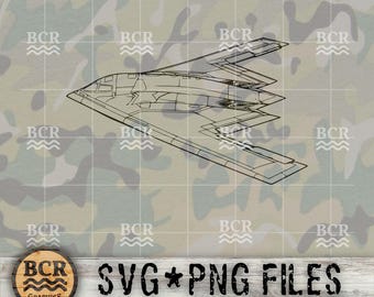 Stealth Bomber SVG, B2 Spirit, B2 Stealth, USAF, Aeronautica Militare, File di stampa laser, Aereo, B-2, B 2, Jet, Download digitale