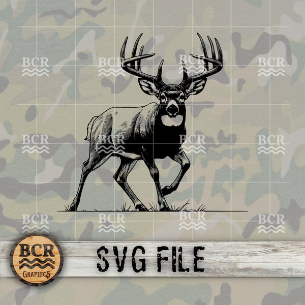 Deer SVG, Buck SVG, Whitetail Deer SVG, Deer Head Svg, Big Buck Svg, Deer Hunting Svg, Whitetail Buck Svg, Deer Svg File, Whitetail Svg