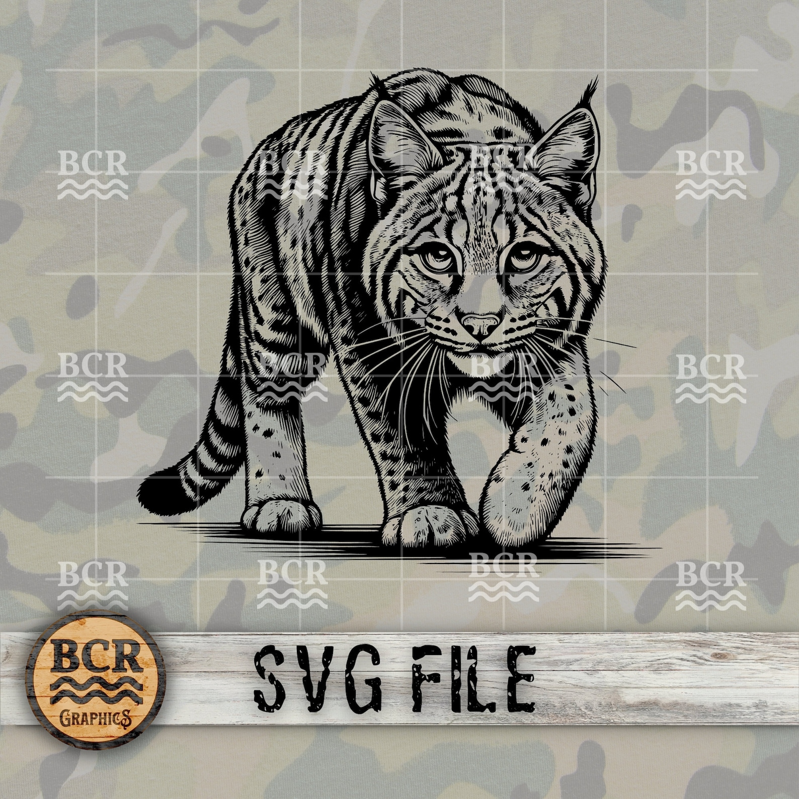 Bobcat SVG, Stalking Bobcat SVG, Bobcat Hunting SVG, Bobcat Digital