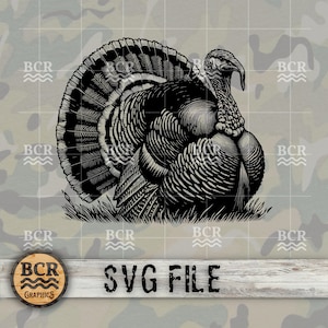 Wilder Truthahn SVG, Gobbler Truthahn SVG, Truthahn Jagd Digitaler Download, Wilder Truthahn Clipart, Truthahn Jagd Clipart, Jagd SVG