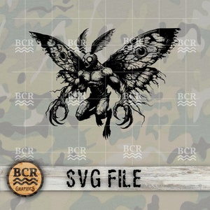 Mothman SVG, Monster SVG, Mothman Vektor, Mothman Download, Kryptozoologie SVG, Boogyman, Kreatur Clipart, Mothman Clipart, mythisches Monster