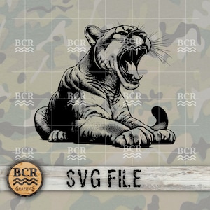 Cougar SVG, Mountain Lion SVG, Panther SVG, Cougar Digital Download, Cougar Clipart, Mountain Lion Clipart, Cougar Vector, Wildcat svg