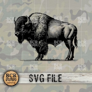 Bison SVG, Buffalo SVG, Bison Digital Download, Buffalo Digital Download, Buffalo Design, Buffalo Clipart, Bison Clipart, Wildlife SVG,