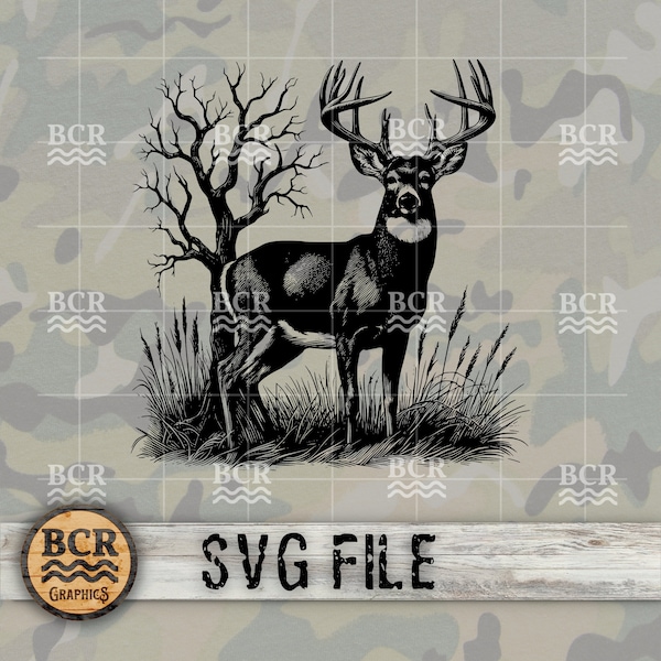 Big Buck SVG, Whitetail Deer SVG, Big Buck Digital Download, Deer Hunting, Hunting SVG, Whitetail Buck, Deer Season, Hunting Design