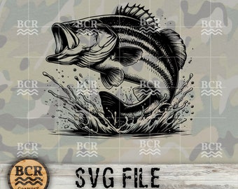 Largemouth Bass SVG, Bass Fishing SVG, Largemouth Bass Digital Download, Fishing SVG, Bass Fishing, Fishing Design, Fishing Download, Bass