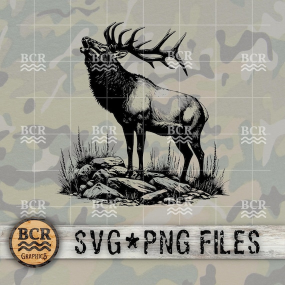 Big Bull Elk SVG, Elk SVG, Bull Elk Digital Download, Elk Hunting, Hunting SVG, Elk Clipart, Elk Season, Wildlife Clipart, Hunting Design