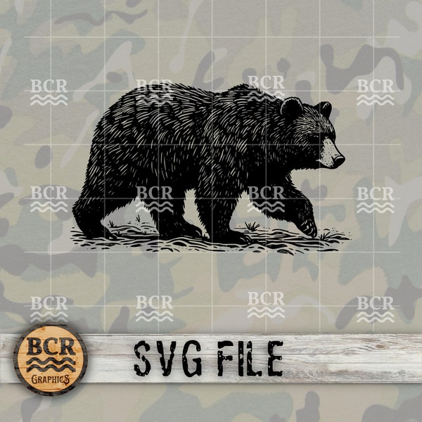 Black Bear SVG, Bear SVG, Black Bear Digital Download, Black Bear Design, Bear Clipart, Black Bear Clipart, Wildlife SVG, Bear Download