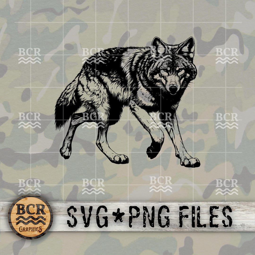 Coyote SVG, Aggressive Coyote SVG, Coyote Hunting SVG, Coyote Digital ...