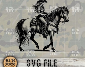 カウガール SVG、ウエスタン SVG、カウガール デジタル ダウンロード、ロデオ SVG、カウガール デザイン、ファーム ガール、馬 SVG、カウボーイ SVG、アウトロー SVG、オールド ウェスト SVG