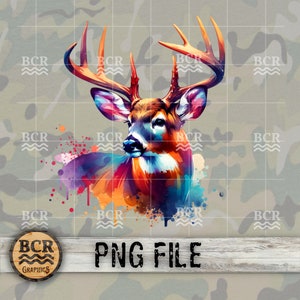 Big Buck PNG, Whitetail Deer PNG, Watercolor Deer Png, Big Buck Digital Download, Deer Hunting, Hunting PNG, Whitetail Buck, Hunting Design