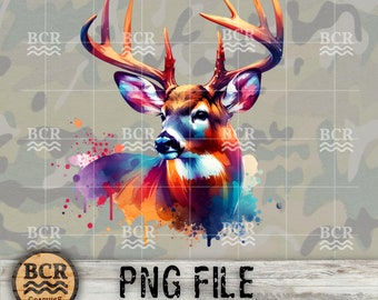 Big Buck PNG, Whitetail Deer PNG, Watercolor Deer Png, Big Buck Digital Download, Deer Hunting, Hunting PNG, Whitetail Buck, Hunting Design