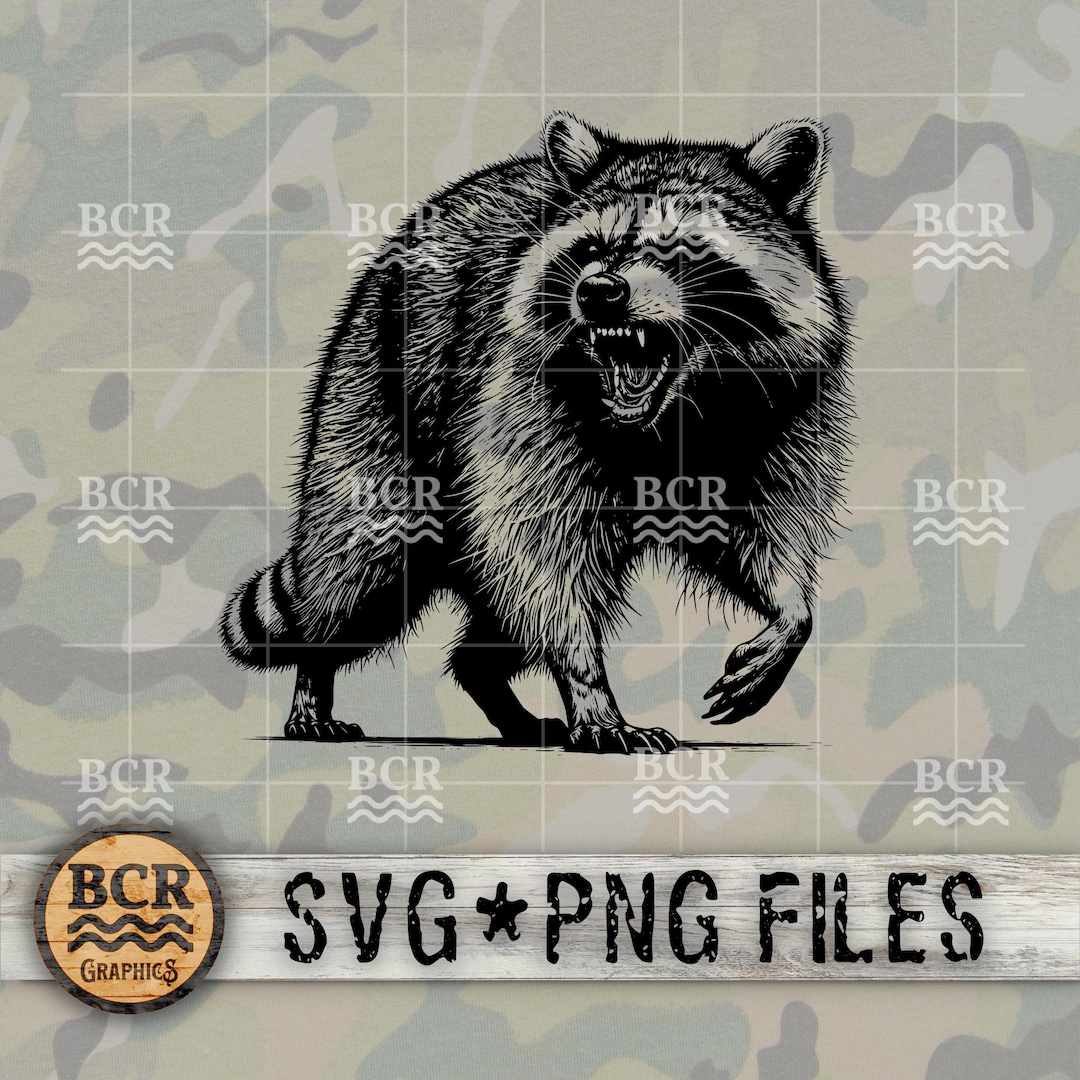 Raccoon SVG, Raccoon Face SVG, Raccoon Digital Download, Angry Raccoon ...